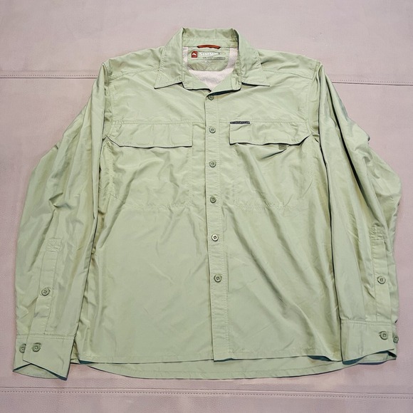 Simms Guide Series Men Green Pocket Button Up Shirt Pro Fishing Gear-MED-7930 - Picture 1 of 11